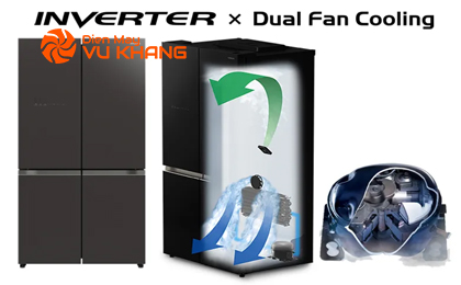 Tủ lạnh Hitachi 638 Lít 4 cửa Inverter WB640VGV0(GMG)