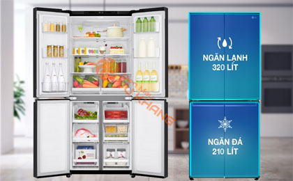 Tủ lạnh LG Inverter 530 Lít GR-B53MB - Ngăn đá và ngăn lạnh